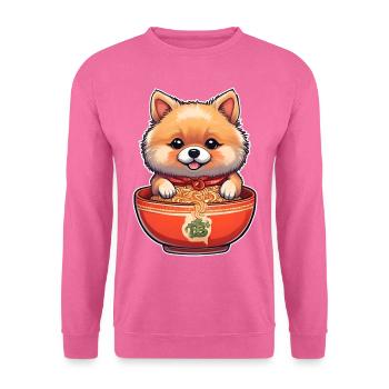Niedlicher Hund mit Ramen Nudeln - Unisex Pullover - Pink - Vorne