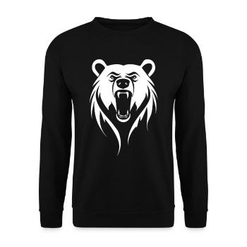 Wild Roaring Bear Design - Unisex Sweatshirt - black - Front - Alina (178cm) & Michal (187cm)