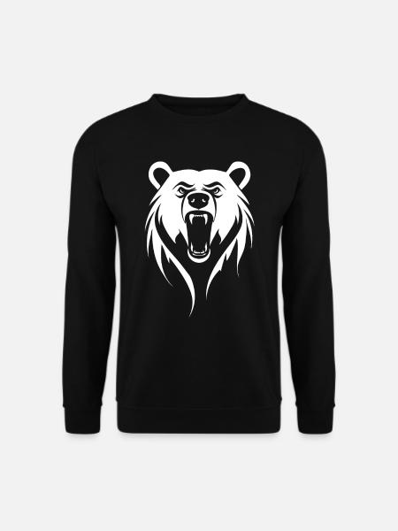 Wild Roaring Bear Design - Unisex Sweatshirt - black