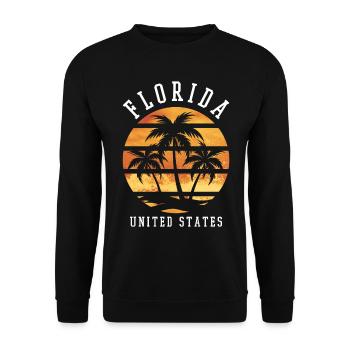 Florida USA Miami America Summer Palm Trees Beach - Unisex Sweatshirt - black - Front - Alina (178cm) & Michal (187cm)