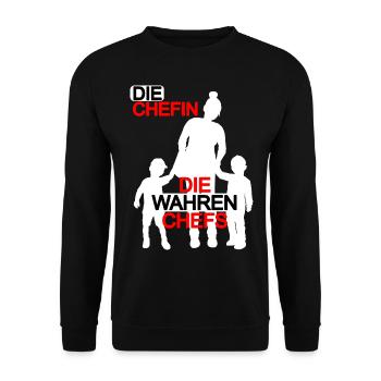 Mutter Sohn Partnerlook Muttertag Mama Söhne - Unisex Pullover - Schwarz - Vorne - Alina (178cm) & Michal (187cm)