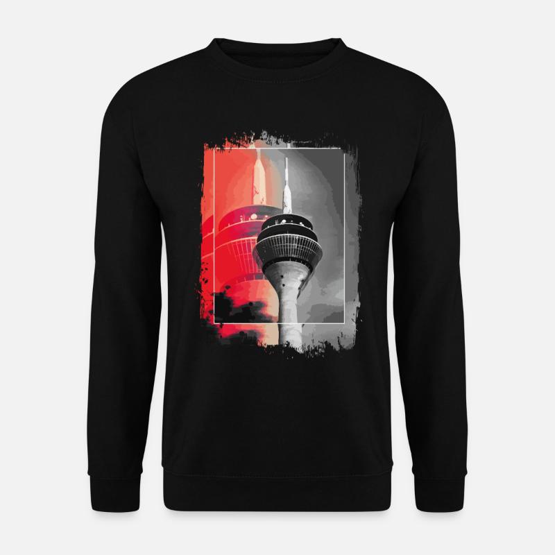 Düsseldorf Skyline Fernsehturm Deutschland Stadt - Unisex Pullover - Schwarz