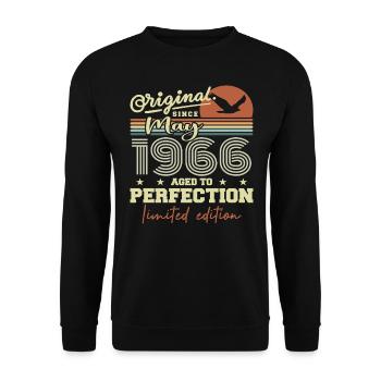 May 1966 | Cadeau Anniversaire Mai 1966 mai 1966 - Sweat-shirt Unisexe - noir - Devant - Alina (178cm) & Michal (187cm)
