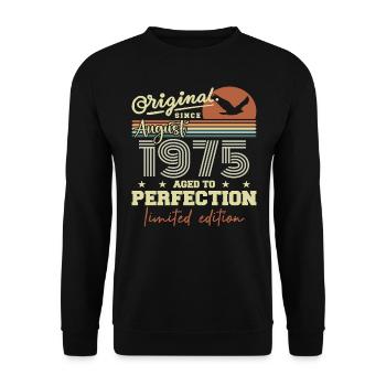 August 1975 Birthday August 1975 Vintage August 1975 - Unisex Sweatshirt - black - Front - Alina (178cm) & Michal (187cm)