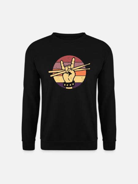Drummer Retro Drummer Drumsticks Tambours - Sweat-shirt Unisexe - noir