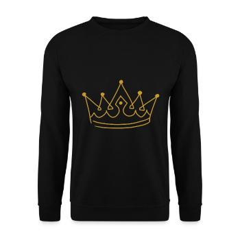 Emoji crown crowns sketch gold - Unisex Sweatshirt - black - Front - Alina (178cm) & Michal (187cm)