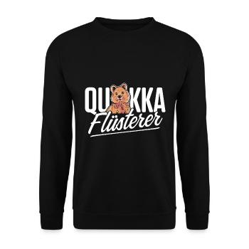 Quokka Flüsterer Beuteltier Känguru - Unisex Pullover - Schwarz - Vorne - Alina (178cm) & Michal (187cm)