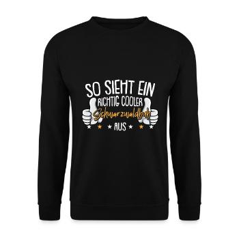 Schwarzwaldbub Schwarzwald Schwarzwälder - Unisex Pullover - Schwarz - Vorne - Alina (178cm) & Michal (187cm)