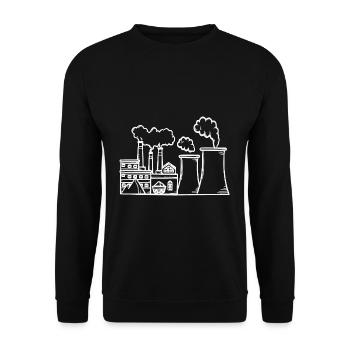 Skitze - Power Plant - Unisex Sweatshirt - black - Front - Alina (178cm) & Michal (187cm)