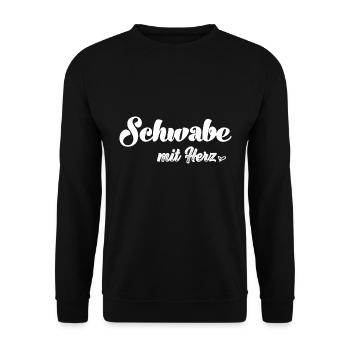 Schwäbin mit Herz Spätzle Schwäbisch Schwaben - Unisex Pullover - Schwarz - Vorne - Alina (178cm) & Michal (187cm)