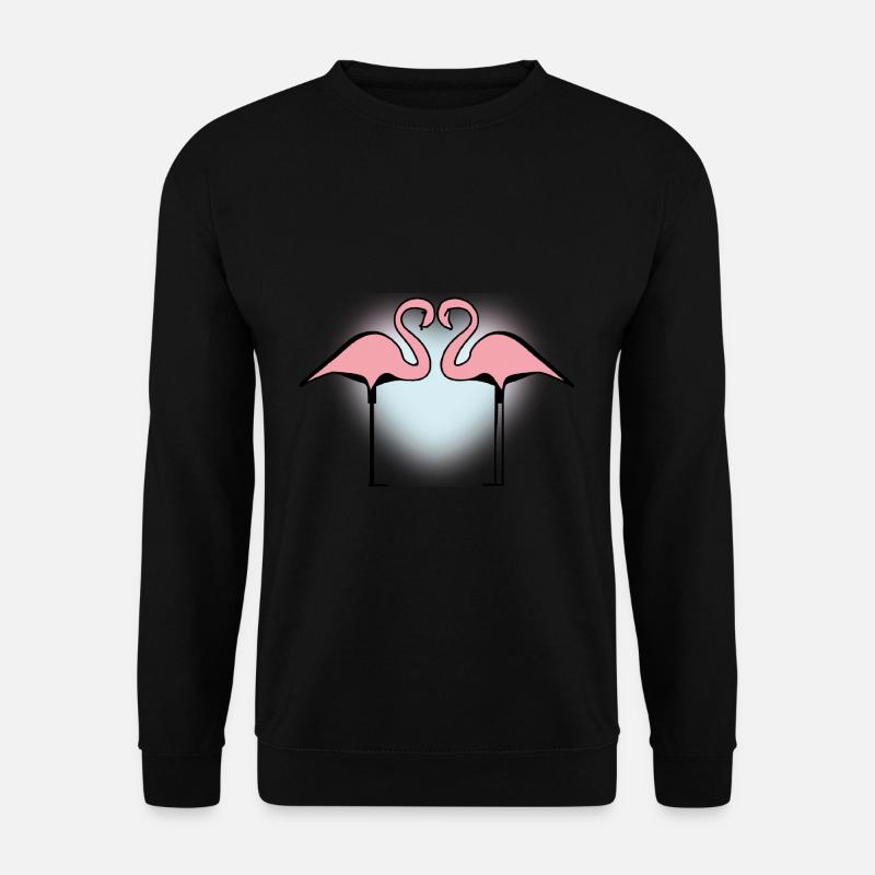 Herz Flamingo - Unisex Pullover - Schwarz