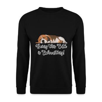 Beagle Dog Being This Cute Is Exhausting - Unisex Sweatshirt - black - Front - Alina (178cm) & Michal (187cm)