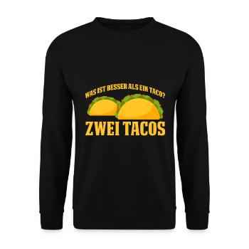 Was ist besser als ein Taco? Zwei Tacos Lieblibgse - Unisex Pullover - Schwarz - Vorne - Alina (178cm) & Michal (187cm)
