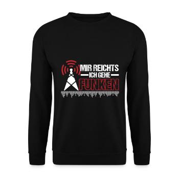 Amateurfunk mir reichts Funkgerät Amateurfunker - Unisex Pullover - Schwarz - Vorne - Alina (178cm) & Michal (187cm)
