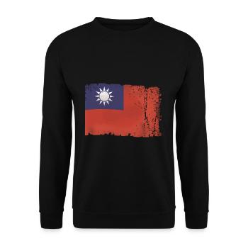 Drapeau Taiwan Vintage - Sweat-shirt Unisexe - noir - Devant - Alina (178cm) & Michal (187cm)