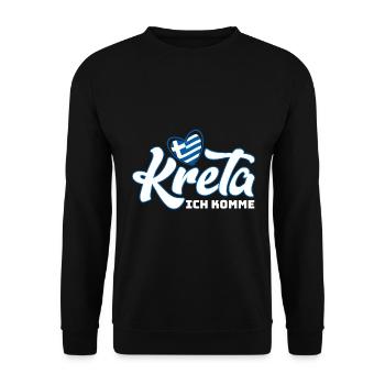 Kreta ich komme Griechenland Urlaub - Unisex Pullover - Schwarz - Vorne - Alina (178cm) & Michal (187cm)