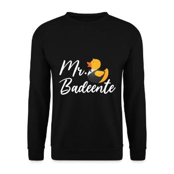 Badeente Gummiente - Unisex Pullover - Schwarz - Vorne - Alina (178cm) & Michal (187cm)