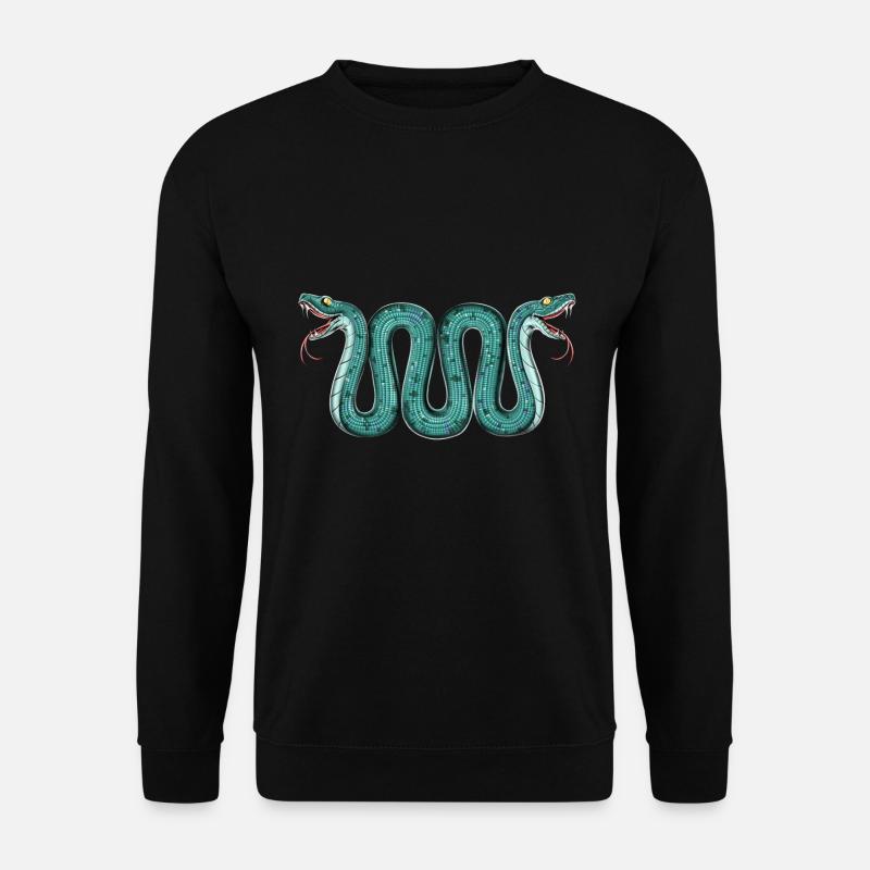 Aztèque deux têtes serpent serpent - Sweat-shirt Unisexe - noir