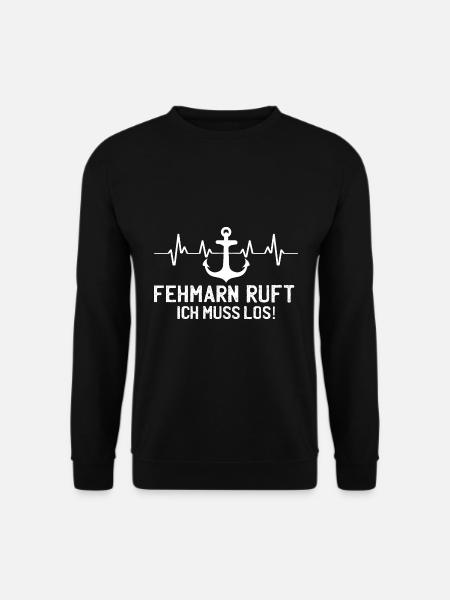 Fehmarn ruft Herzschlag Ostseeinsel Anker - Unisex Pullover - Schwarz