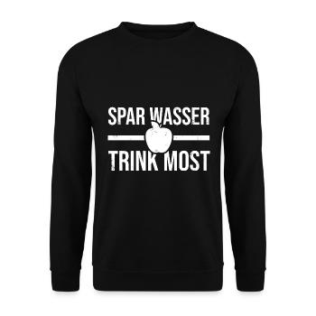 Spar Wasser trink Most lustiges Fruchtsaft - Unisex Pullover - Schwarz - Vorne - Alina (178cm) & Michal (187cm)