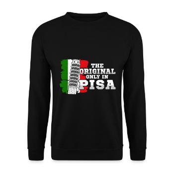 Schiefe Turm von Pisa Spruch Italien - Unisex Pullover - Schwarz - Vorne - Alina (178cm) & Michal (187cm)