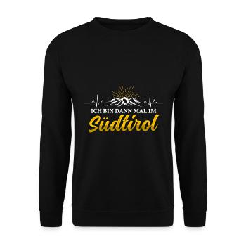 Ich bin dann mal im Südtirol Herzschlag - Unisex Pullover - Schwarz - Vorne - Alina (178cm) & Michal (187cm)