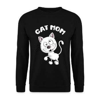 Cat Mom - Katze - Katzen - Kätzchen - Kater - Tier - Unisex Pullover - Schwarz - Vorne - Alina (178cm) & Michal (187cm)