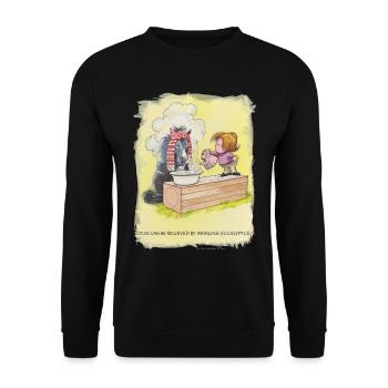 Thelwell - Pony with Eukalyptus - Sweat-shirt Unisexe - noir - Devant - Alina (178cm) & Michal (187cm)