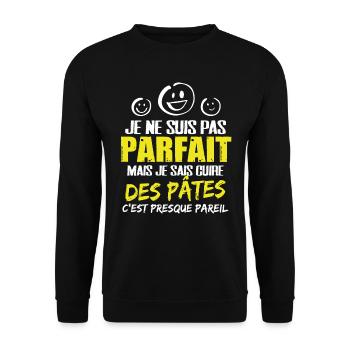 Cuire des pâtes cadeau drôle humour étudiant coloc - Sweat-shirt Unisexe - noir - Devant - Alina (178cm) & Michal (187cm)