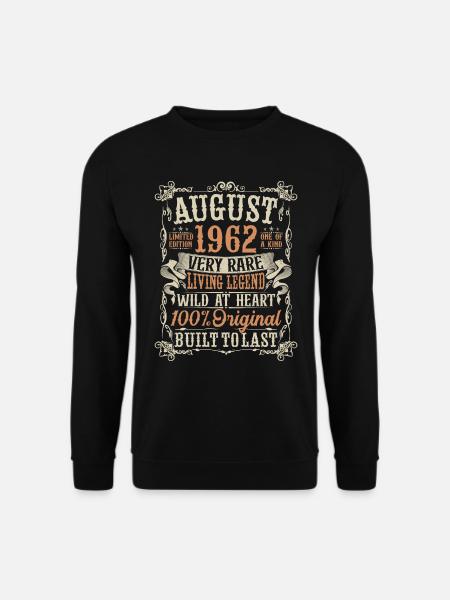 Né Août 1962 anniversaire cadeau - Sweat-shirt Unisexe - noir