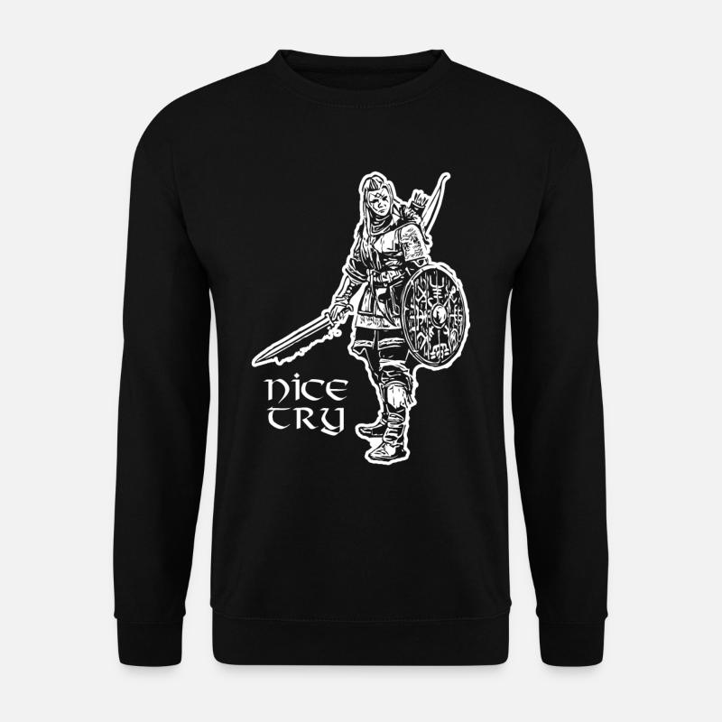 Nice Try Valkyrie - Unisex Pullover - Schwarz
