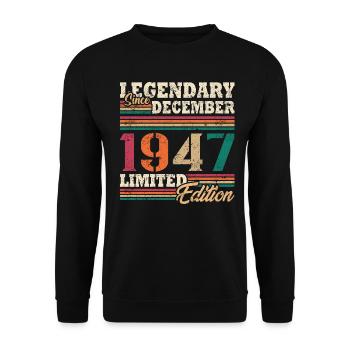Legendary December 1947 limited edition - Unisex Sweatshirt - black - Front - Alina (178cm) & Michal (187cm)