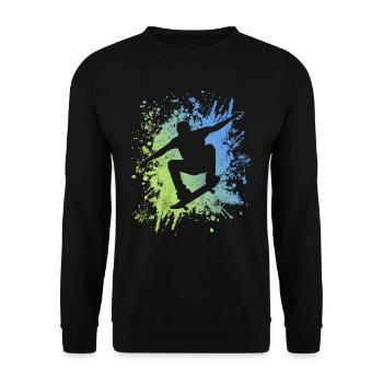 Skater Skateboarder Graphic Skating Skateboard - Unisex Sweatshirt - black - Front - Alina (178cm) & Michal (187cm)