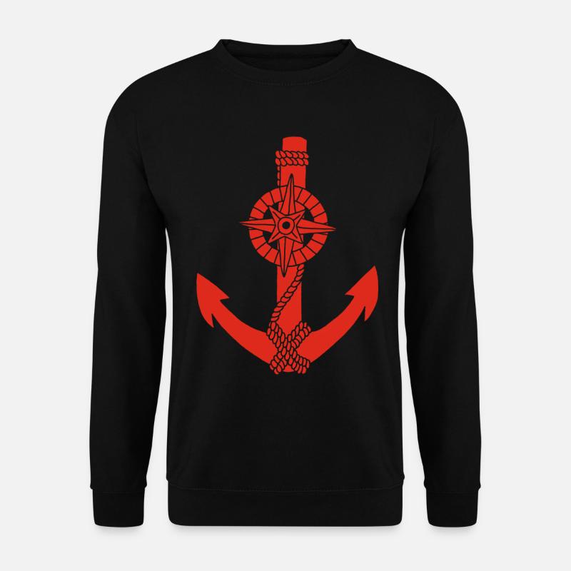 Red compass anchor - Unisex Sweatshirt - black