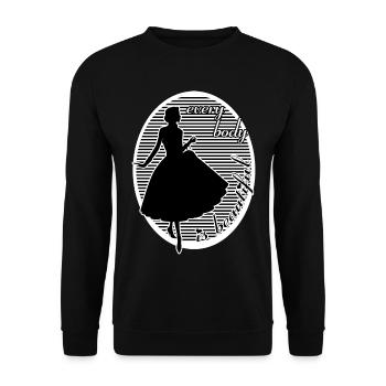 Every body is beautiful woman beauty - Unisex Sweatshirt - black - Front - Alina (178cm) & Michal (187cm)
