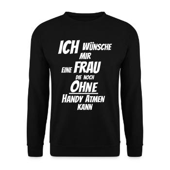 suche echte Frau - Unisex Pullover - Schwarz - Vorne - Alina (178cm) & Michal (187cm)
