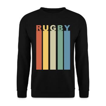 Retro rugby band of vertical colors - Unisex Sweatshirt - black - Front - Alina (178cm) & Michal (187cm)