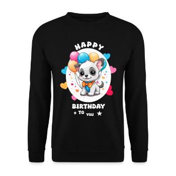 Bon anniversaire - Sweat-shirt Unisexe - noir - Devant - Alina (178cm) & Michal (187cm)