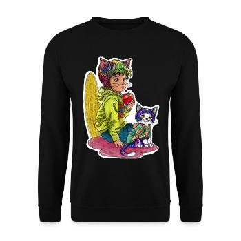Beste Freunde - Unisex Pullover - Schwarz - Vorne - Alina (178cm) & Michal (187cm)