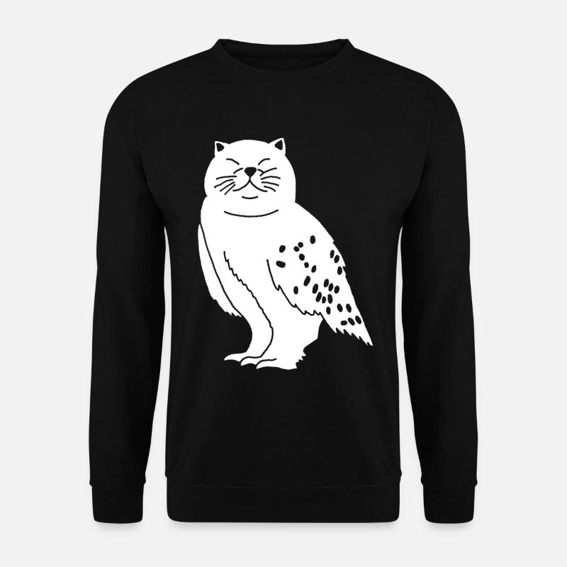 Eule Katze - Unisex Pullover - Schwarz