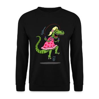 Déguisement du tyrannosaure pour la chasse - Sweat-shirt Unisexe - noir - Devant - Alina (178cm) & Michal (187cm)