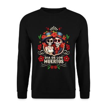 Dia De Los Muertos Skulls Skull Man Woman - Unisex Sweatshirt - black - Front - Alina (178cm) & Michal (187cm)