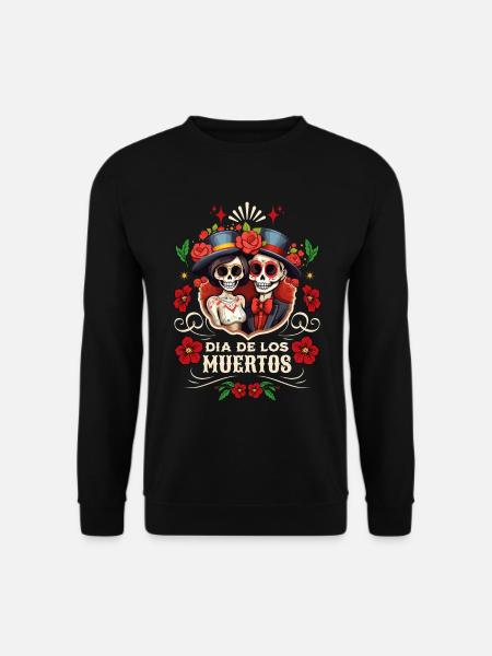 Dia De Los Muertos Totenköpfe Totenkopf Mann Frau - Unisex Pullover - Schwarz