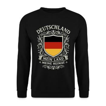 Deutschland - Mein Land - Meine Heimat - Unisex Pullover - Schwarz - Vorne - Alina (178cm) & Michal (187cm)