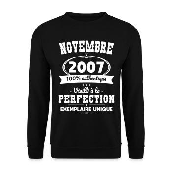 18th Birthday - November 2007 Perfection - Unisex Sweatshirt - black - Front - Alina (178cm) & Michal (187cm)