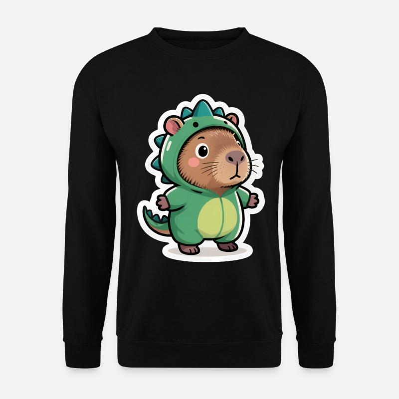 Capybara Dino Dinosaur - Unisex Sweatshirt - black