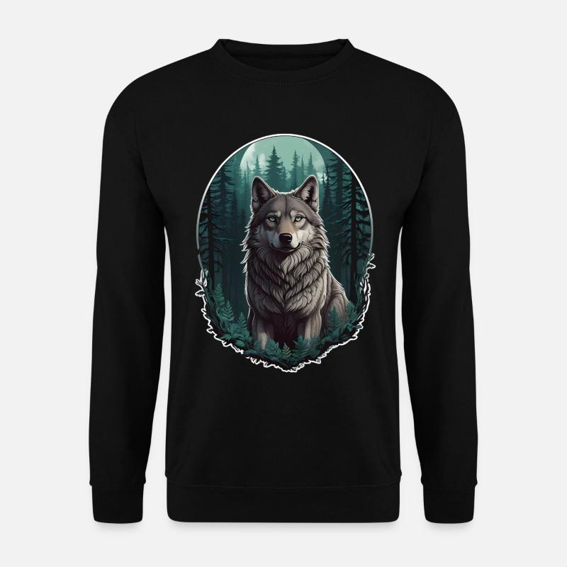 Loup au clair de lune - Sweat-shirt Unisexe - noir