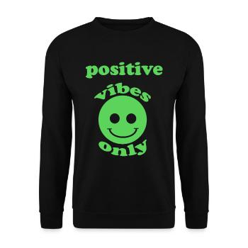 Ondes positives - Sweat-shirt Unisexe - noir - Devant - Alina (178cm) & Michal (187cm)