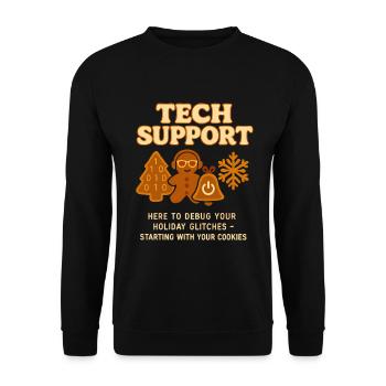 Technical Support Christmas Gift Vintage - Unisex Sweatshirt - black - Front - Alina (178cm) & Michal (187cm)