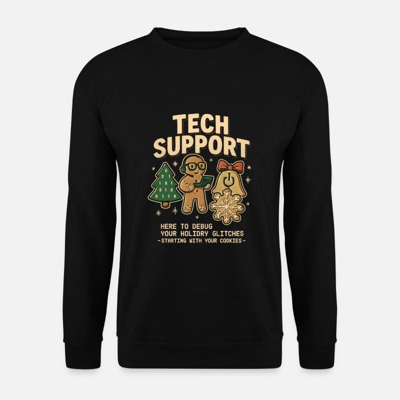 Vintage Technischer Support Retro IT Weihnachten - Unisex Pullover - Schwarz